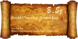 Bodánszky Szabolcs névjegykártya