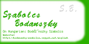 szabolcs bodanszky business card